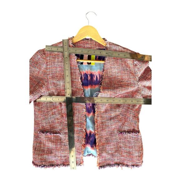 MSGM Tweed Pattern Evening Jacket Blazer Pink Size 40 Medium Preppy - Picture 5 of 10